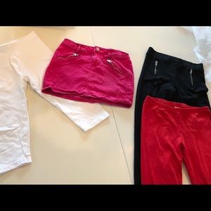 Lot of 1 skirt, 3 pair leggings